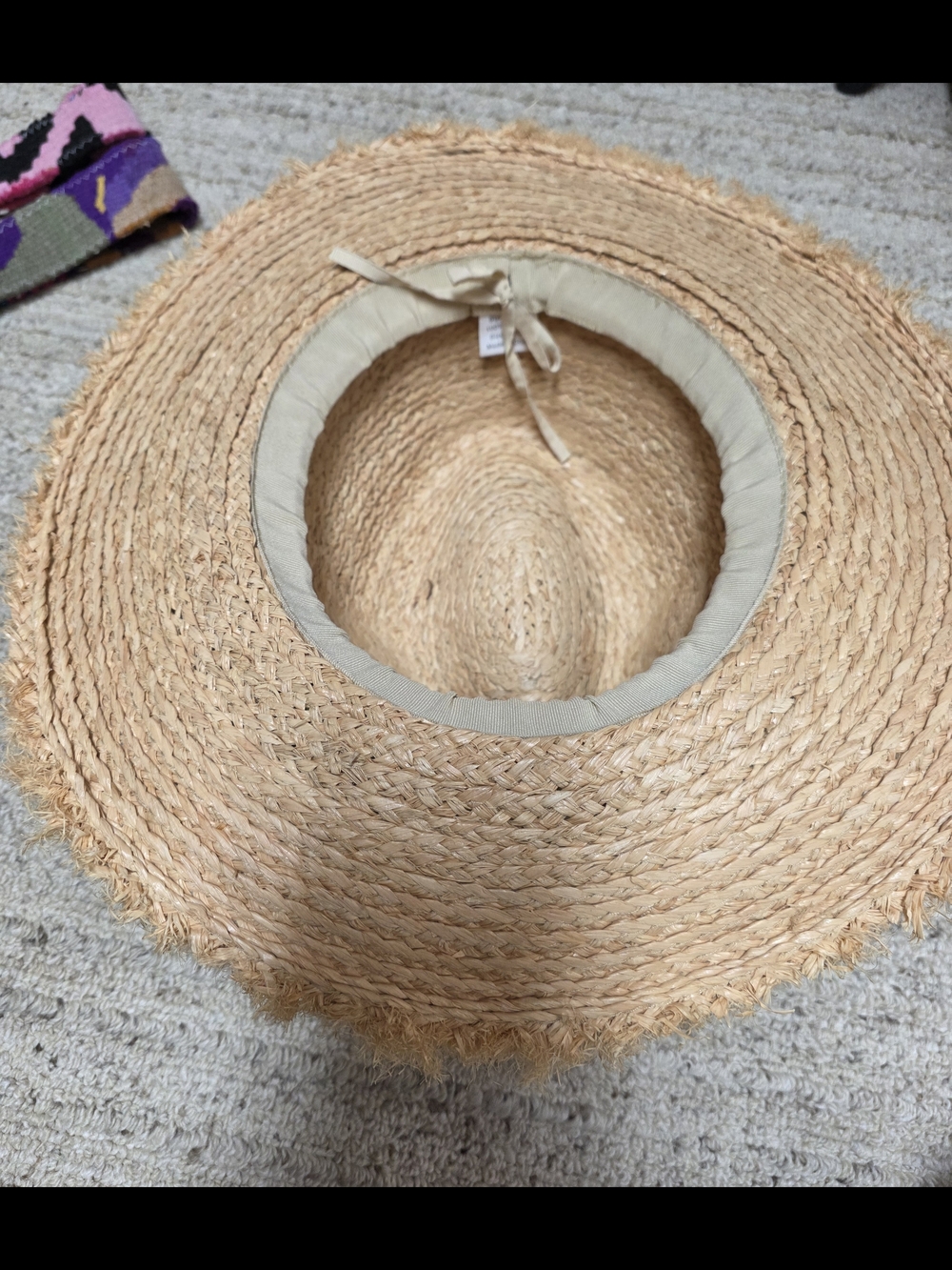 Natural Raffia Orijinal Hat with Multicolor Band and 2 Interchangeable Bands - Picture 4 of 6
